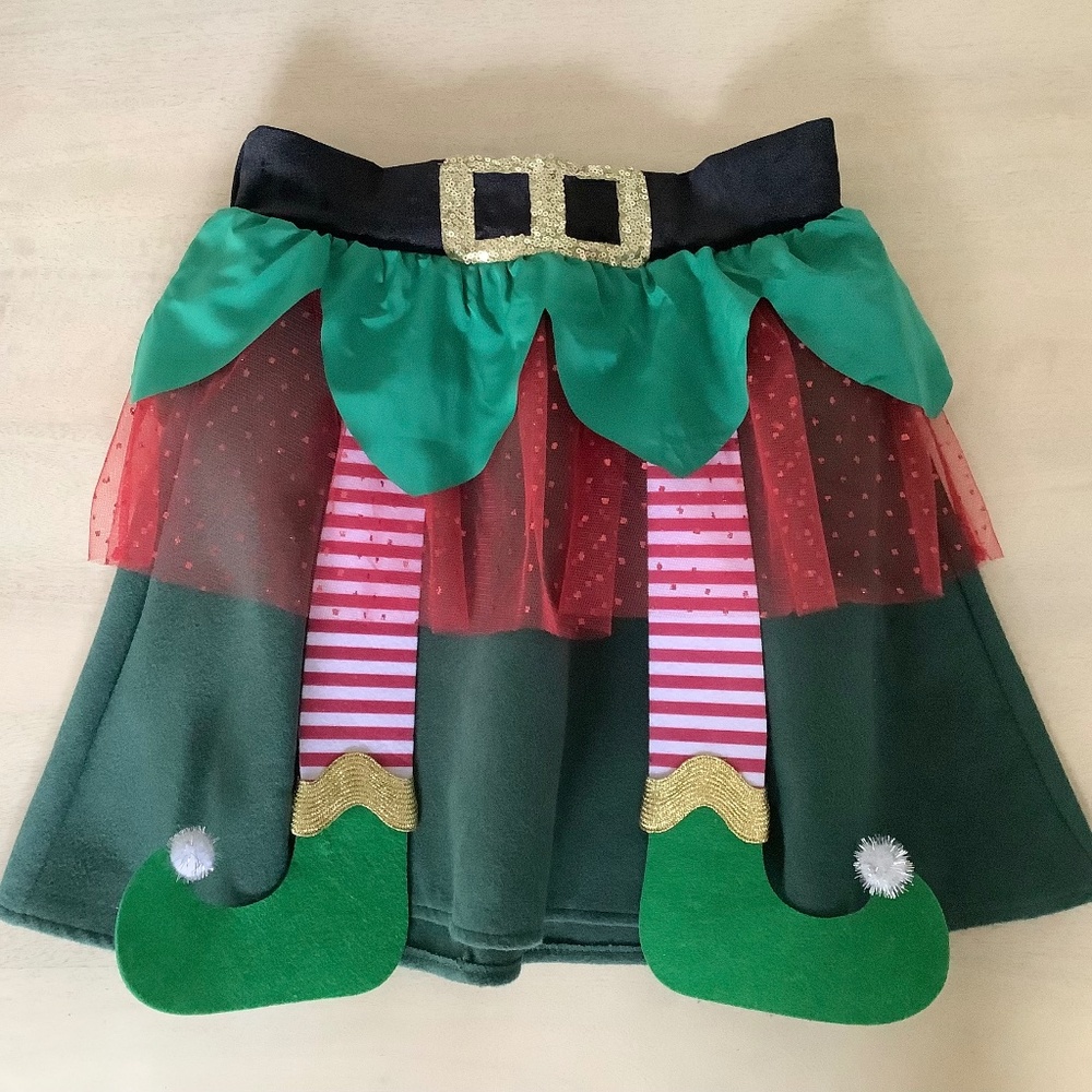 Love on a Hanger Elf Christmas Mini Skirt